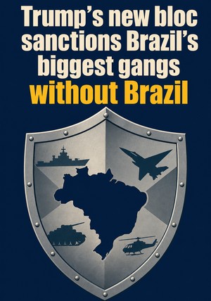 Book cover of Trump's new bloc sanctions Brazil's biggest gangs without Brazil by 12min Originals — critical summary review on 12min
