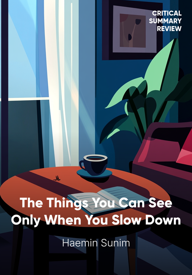 Book cover of The Things You Can See Only When You Slow Down by Haemin Sunim — critical summary review on 12min