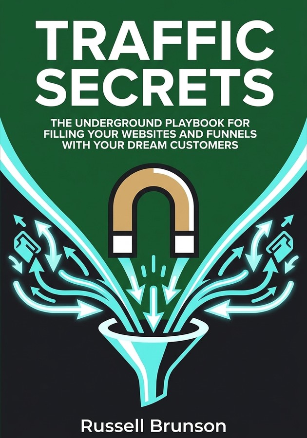 Capa do livro Traffic secrets, de Russell Brunson — resumo e resenha crítica no 12min