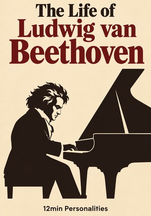 Book cover of The Life of Ludwig van Beethoven by 12min Personalities — critical summary review on 12min