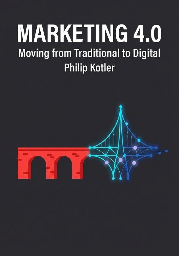 Book cover of Marketing 4.0 by Philip Kotler — critical summary review on 12min