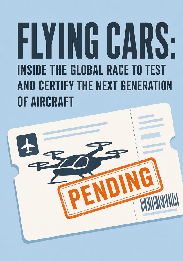 Book cover of Flying Cars: Inside the Global Race to Test and Certify the Next Generation of Aircraft by 12min Originals — critical summary review on 12min