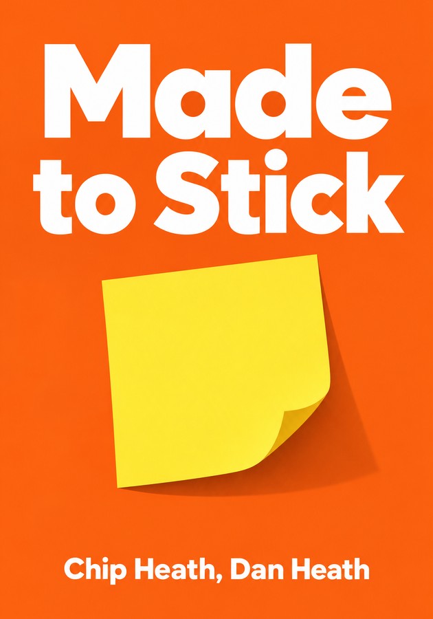 Book cover of Made to Stick by Chip Heath — critical summary review on 12min