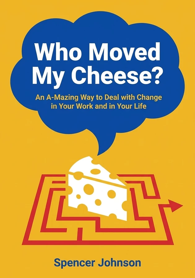 Book cover of Who Moved My Cheese? by Spencer Johnson — critical summary review on 12min