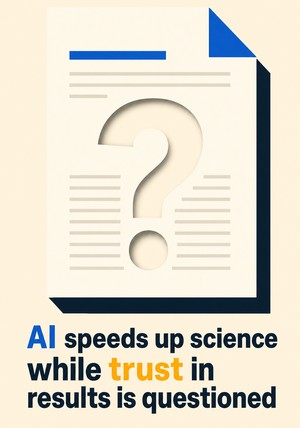 Book cover of AI speeds up science while trust in results is questioned by 12min Originals — critical summary review on 12min