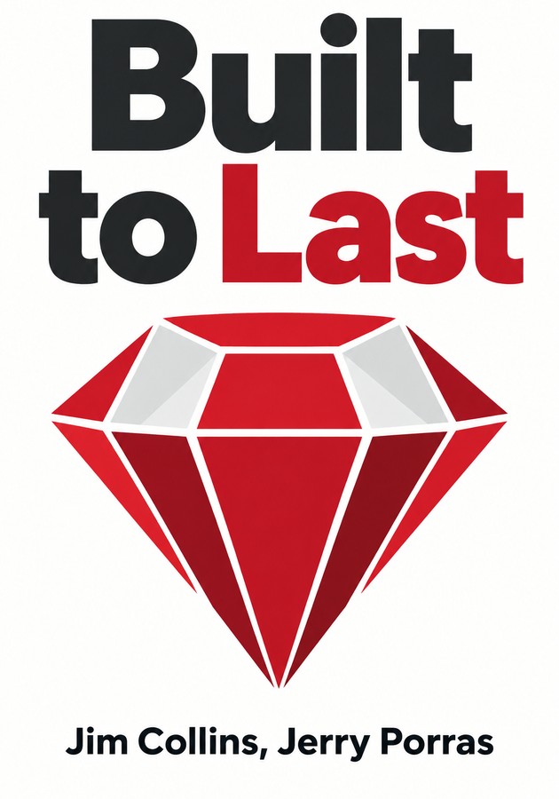 Book cover of Built to Last by Jim Collins — critical summary review on 12min