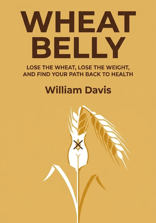 Book cover of Wheat Belly by William Davis — critical summary review on 12min