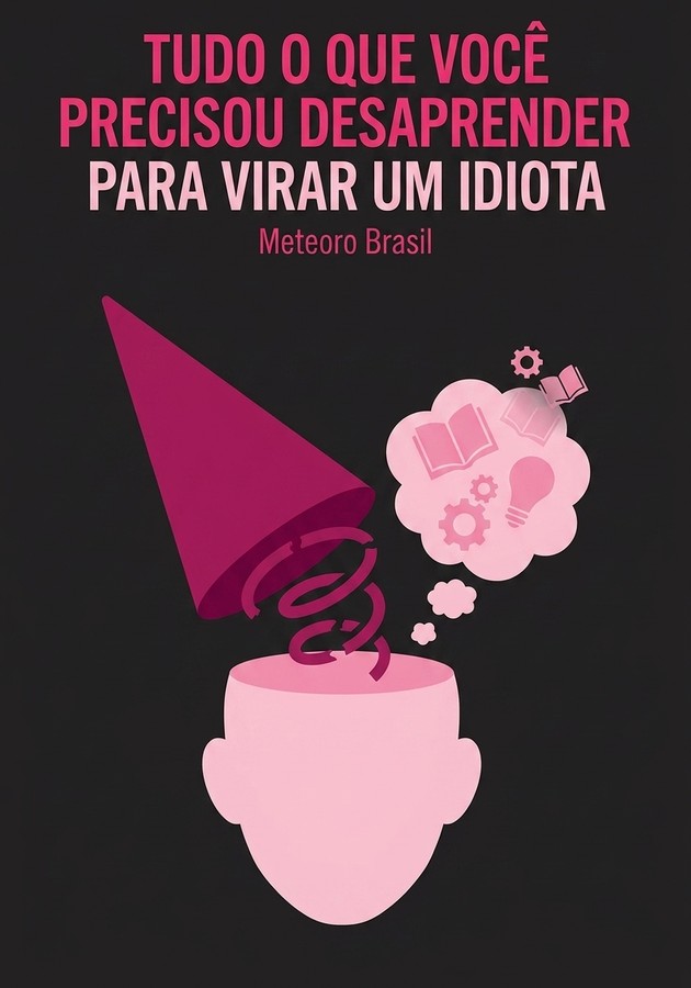 Capa do livro Tudo o que você precisou desaprender para virar um idiota, de Meteoro Brasil — resumo e resenha crítica no 12min