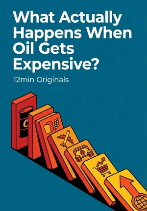 Book cover of What Actually Happens When Oil Gets Expensive? by 12min Originals — critical summary review on 12min
