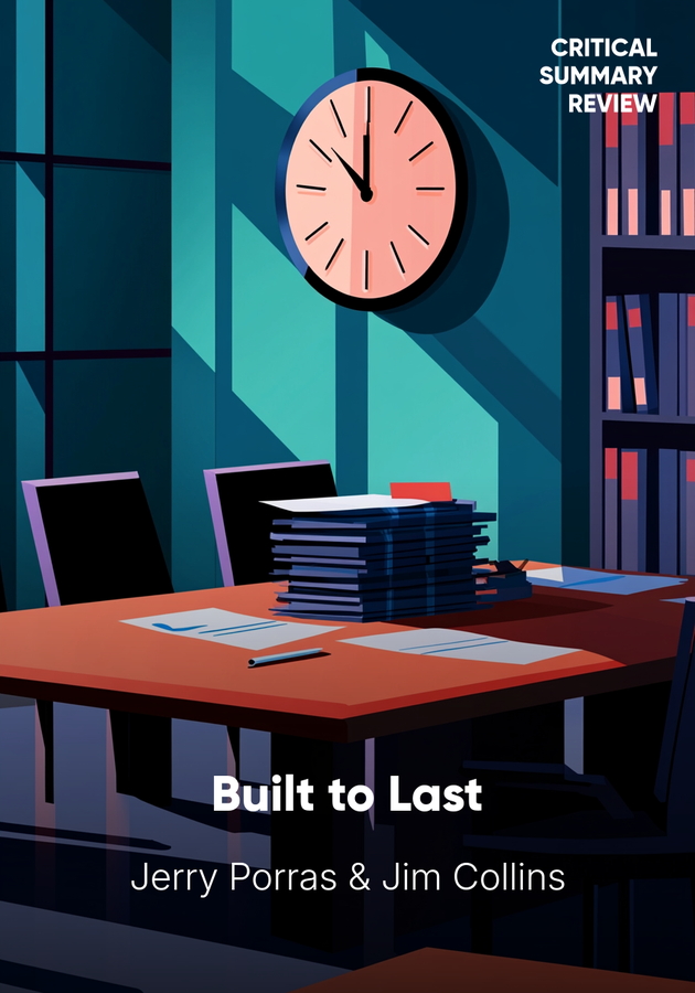 Book cover of Built to Last by Jim Collins & Jerry Porras — critical summary review on 12min