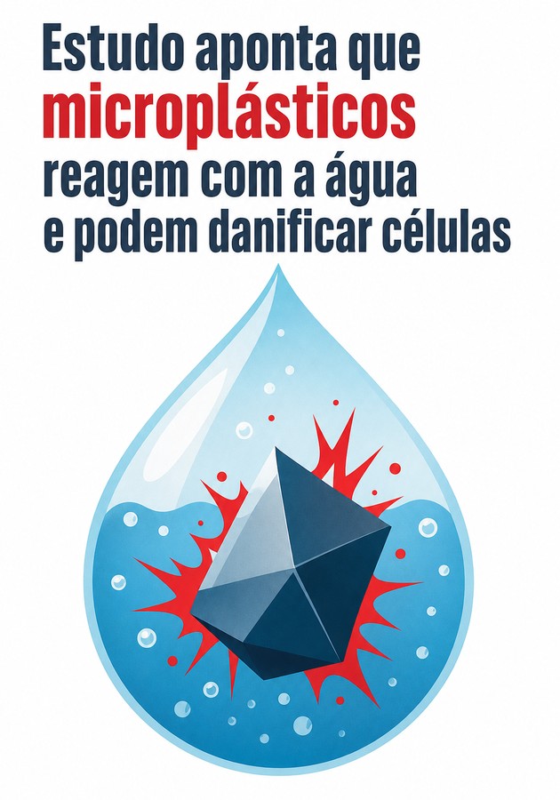 Capa do livro Estudo aponta que microplásticos reagem com a água e podem danificar células, de 12min Originals — resumo e resenha crítica no 12min