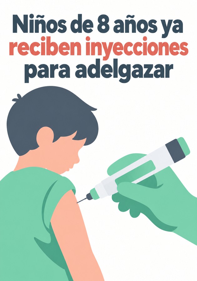 Portada del libro Niños de 8 años ya reciben inyecciones para adelgazar, de 12min Originals — resumen crítico y reseña en 12min