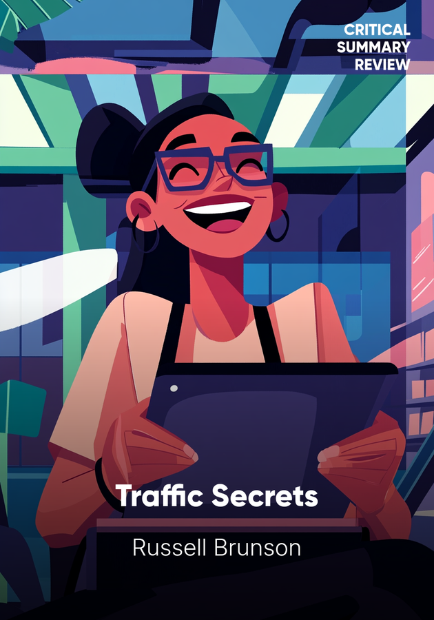 Book cover of Traffic Secrets by Russell Brunson — critical summary review on 12min