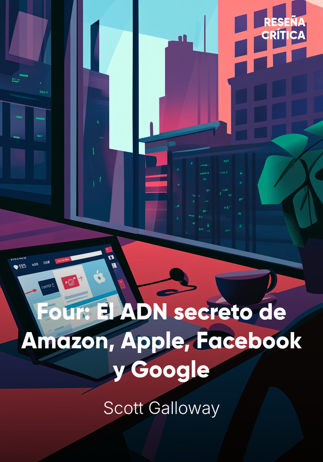 Portada del libro Four: El ADN secreto de Amazon, Apple, Facebook y Google, de Scott Galloway — resumen crítico y reseña en 12min