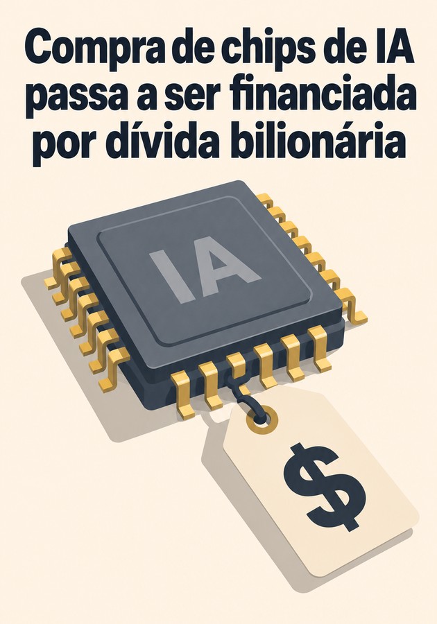 Capa do livro Compra de chips de IA passa a ser financiada por dívida bilionária, de 12min Originals — resumo e resenha crítica no 12min