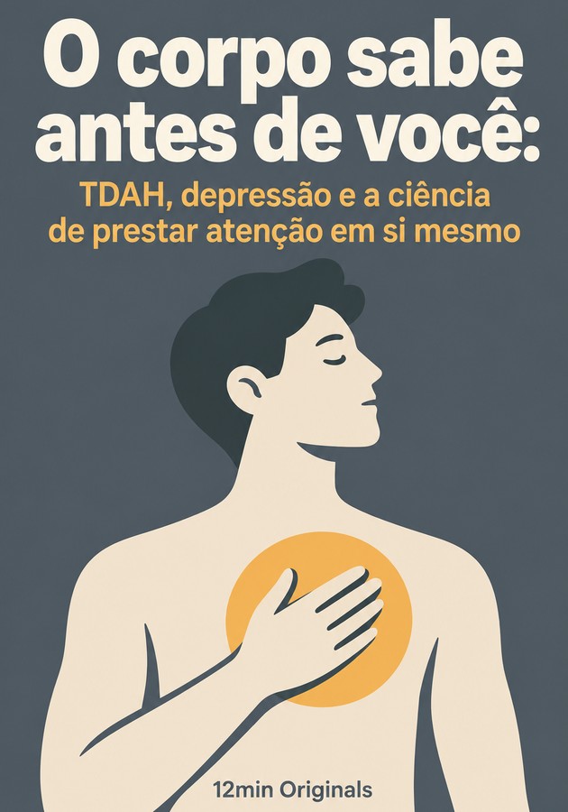 Capa do livro O corpo sabe antes de você: TDAH, depressão e a ciência de prestar atenção em si mesmo, de 12min Originals — resumo e resenha crítica no 12min