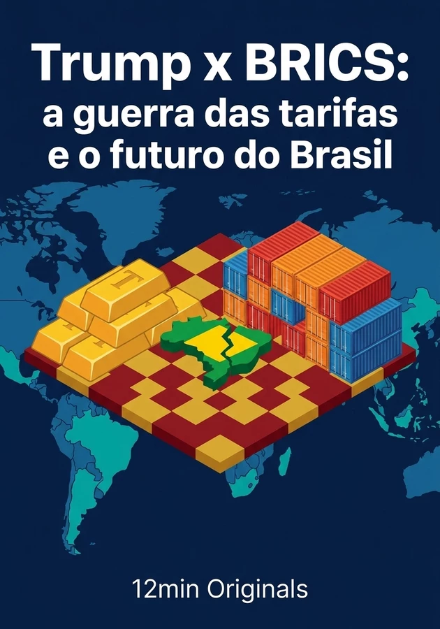 Capa do livro Trump x BRICS: a guerra das tarifas e o futuro do Brasil, de 12min Originals — resumo e resenha crítica no 12min