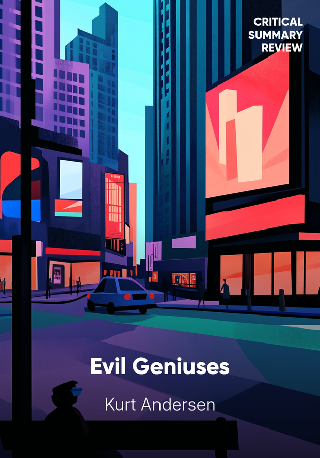 Book cover of Evil Geniuses by Kurt Andersen — critical summary review on 12min