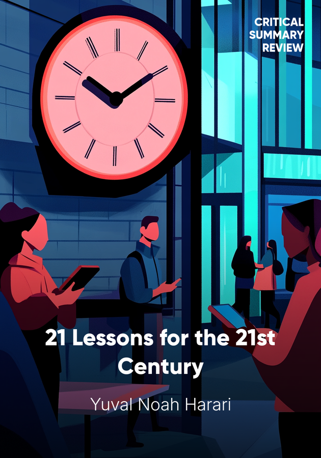 Book cover of 21 Lessons for the 21st Century by Yuval Noah Harari — critical summary review on 12min