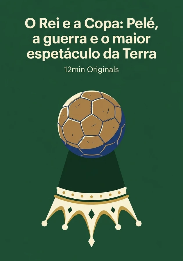 Capa do livro O Rei e a Copa: Pelé, a guerra e o maior espetáculo da Terra, de 12min Originals — resumo e resenha crítica no 12min