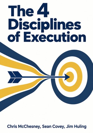 Book cover of The 4 Disciplines of Execution by Chris McChesney & Sean Covey & Jim Huling — critical summary review on 12min