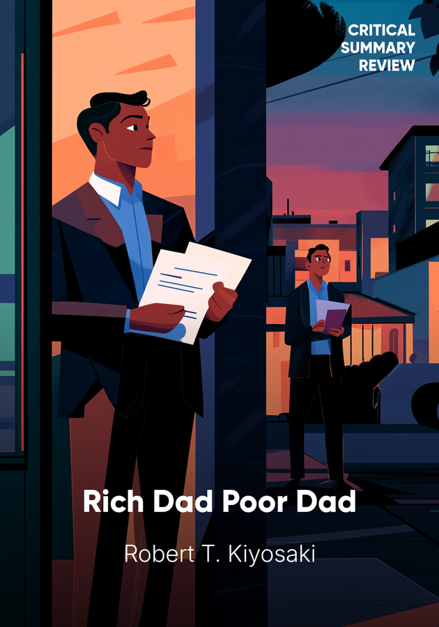 Book cover of Rich Dad Poor Dad by Robert T. Kiyosaki — critical summary review on 12min