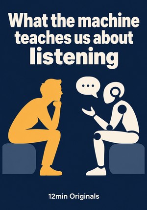 Book cover of What the machine teaches us about listening by 12min Originals — critical summary review on 12min