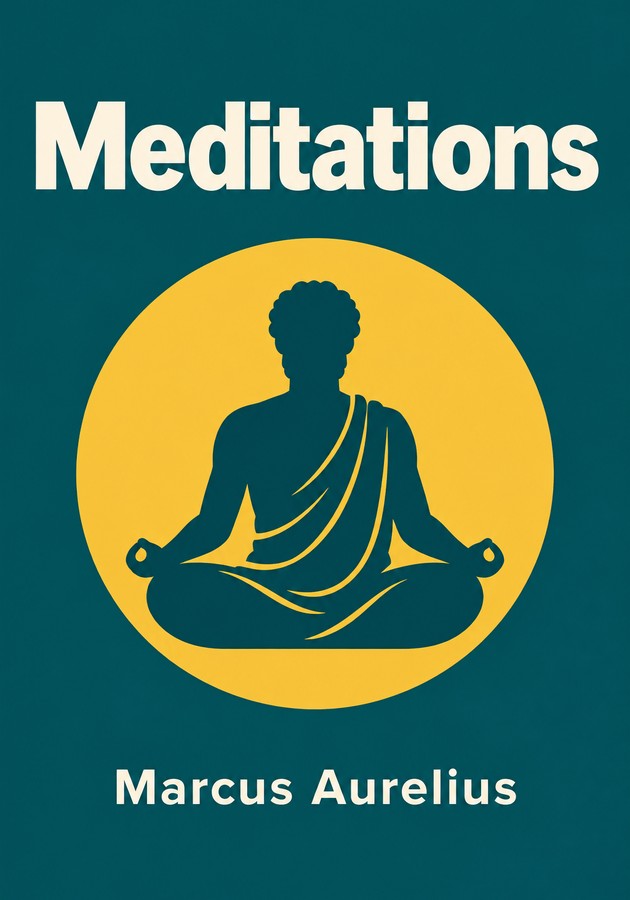 Book cover of Meditations by Marcus Aurelius — critical summary review on 12min