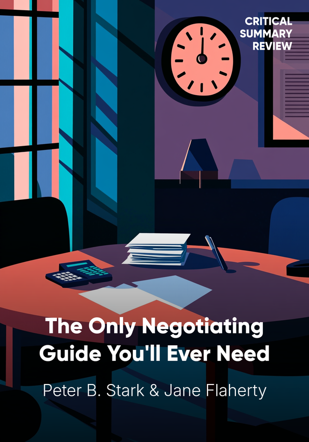 Book cover of The Only Negotiating Guide You'll Ever Need by Peter B. Stark & Jane Flaherty — critical summary review on 12min