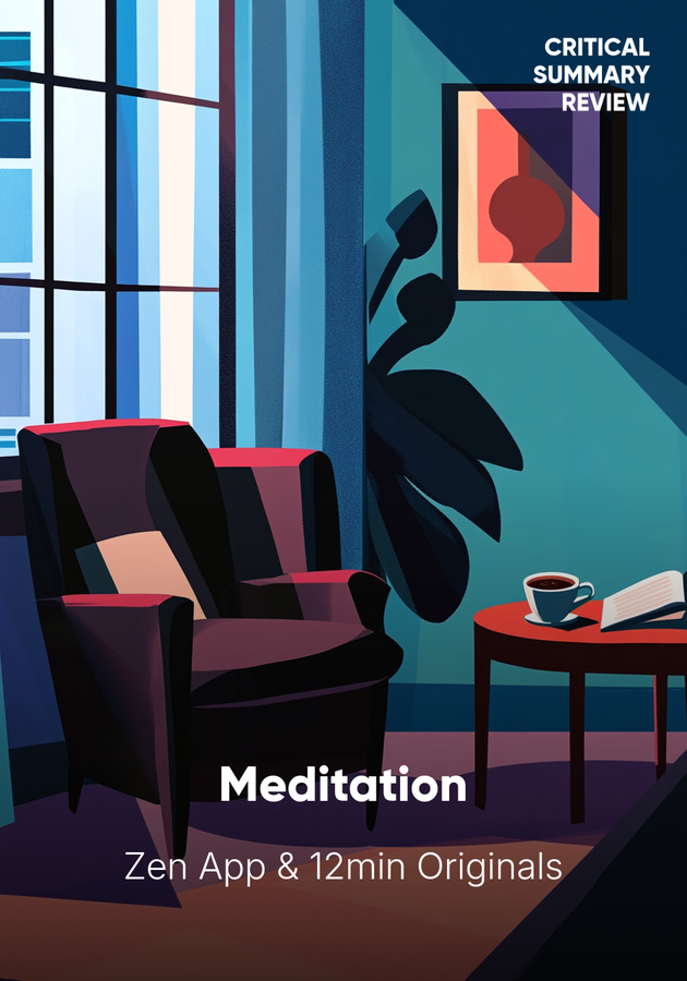 Book cover of Meditation by 12min Originals & Zen App — critical summary review on 12min