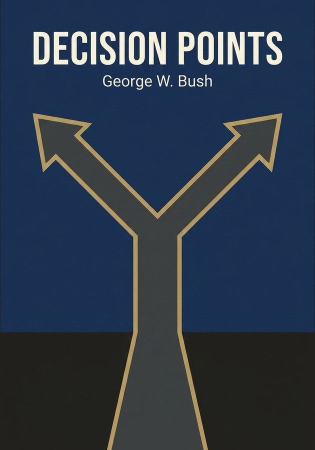 Book cover of Decision Points by George W. Bush — critical summary review on 12min