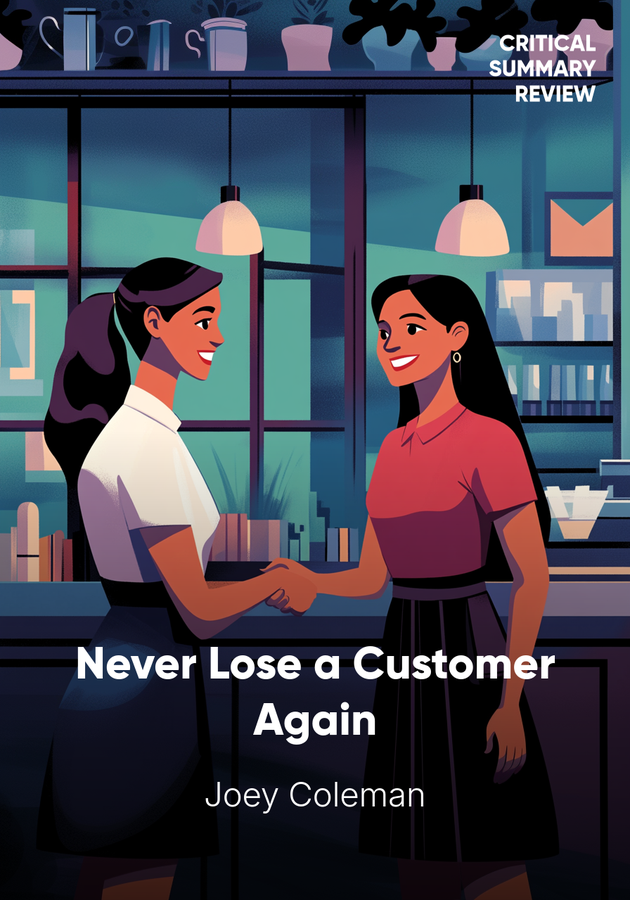 Book cover of Never Lose a Customer Again by Joey Coleman — critical summary review on 12min