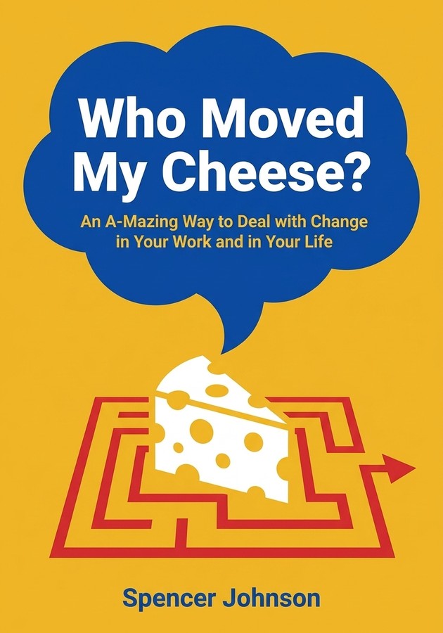 Book cover of Who Moved My Cheese? by Spencer Johnson — critical summary review on 12min