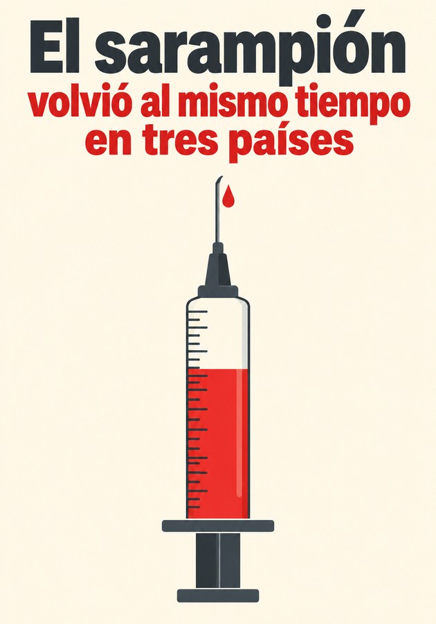 Portada del libro El sarampión volvió al mismo tiempo en tres países, de 12min Originals — resumen crítico y reseña en 12min