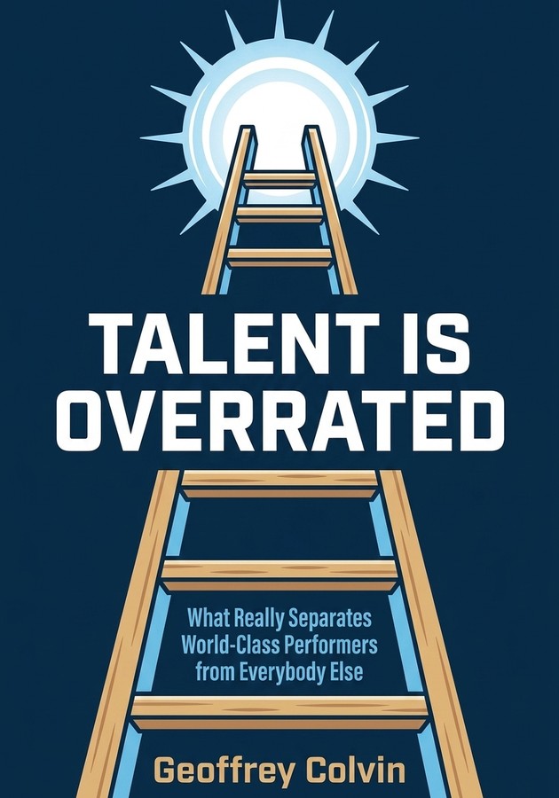 Book cover of Talent Is Overrated by Geoffrey Colvin — critical summary review on 12min