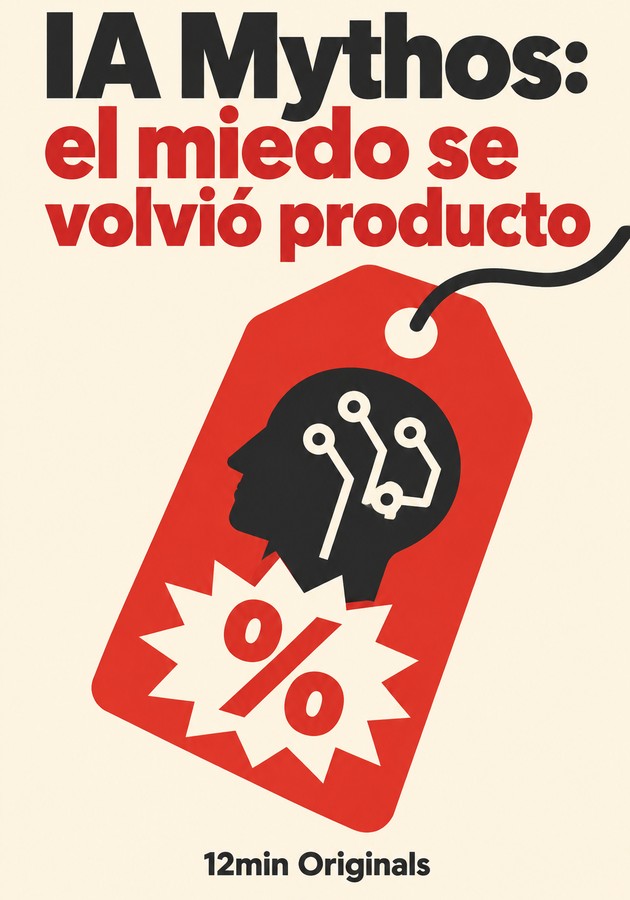 Portada del libro IA Mythos: el miedo se volvió producto, de 12min Originals — resumen crítico y reseña en 12min