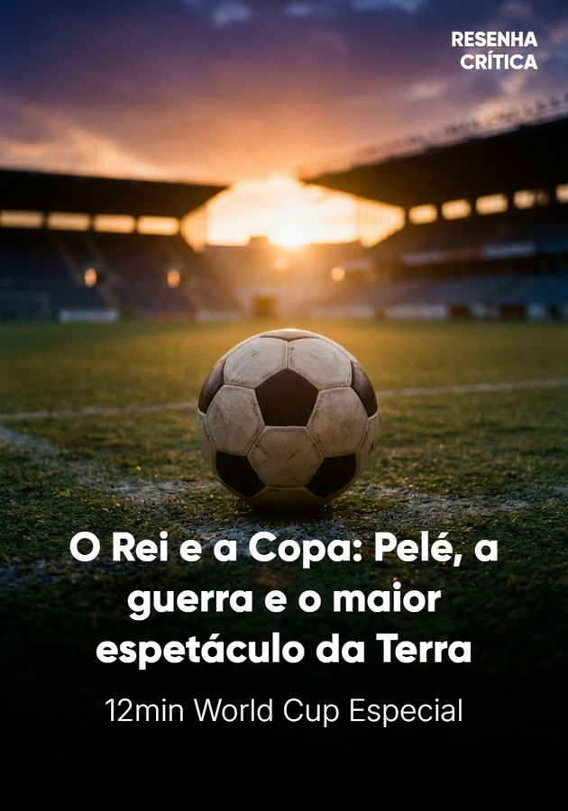 Capa do livro O Rei e a Copa: Pelé, a guerra e o maior espetáculo da Terra, de 12min Originals — resumo e resenha crítica no 12min