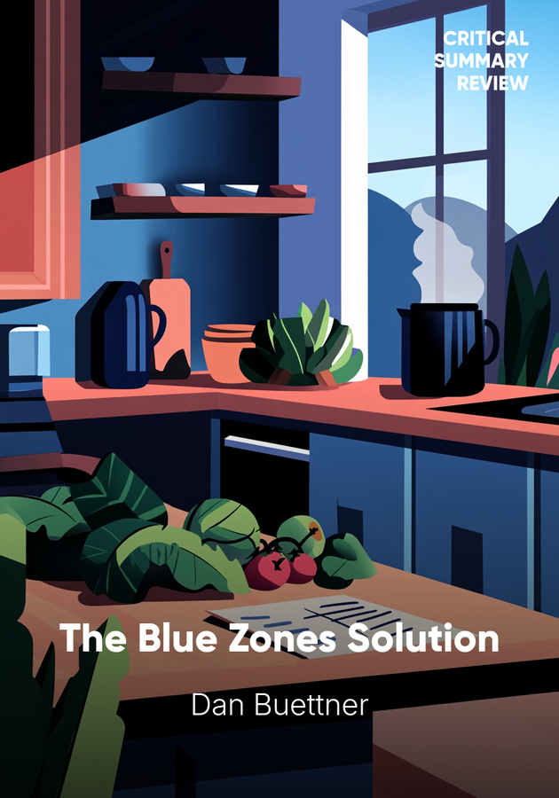 Book cover of The Blue Zones Solution by Dan Buettner — critical summary review on 12min