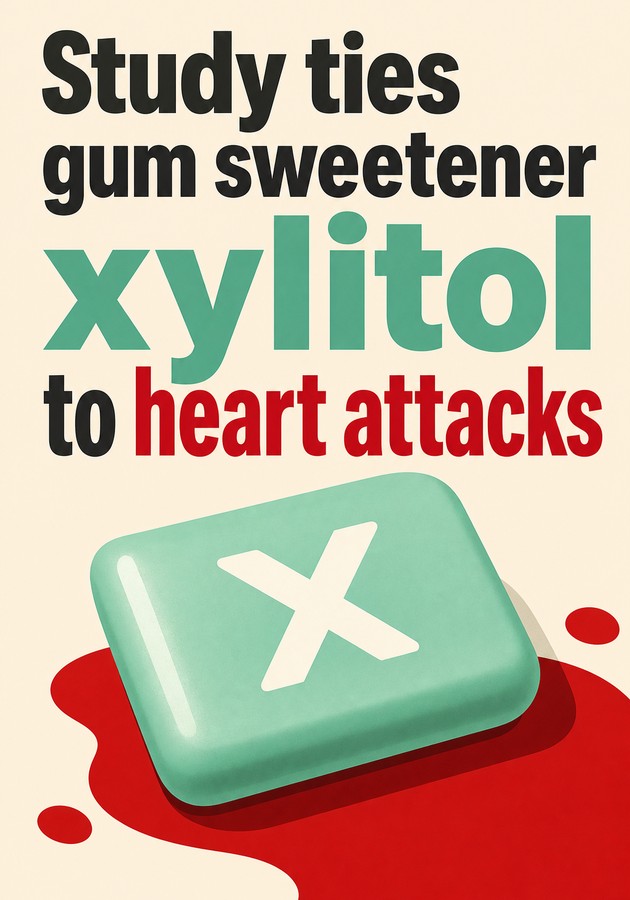 Book cover of Study ties gum sweetener xylitol to heart attacks by 12min Originals — critical summary review on 12min