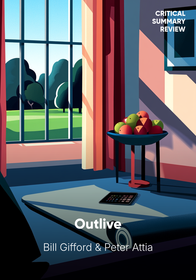 Book cover of Outlive by Peter Attia & Bill Gifford — critical summary review on 12min