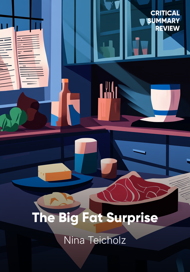 Book cover of The Big Fat Surprise by Nina Teicholz — critical summary review on 12min