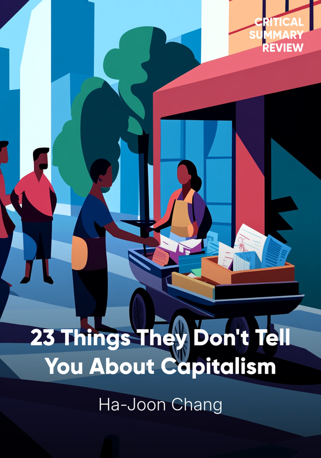 Book cover of 23 Things They Don't Tell You About Capitalism by Ha-Joon Chang — critical summary review on 12min