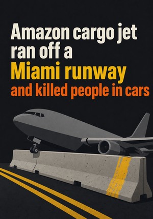 Book cover of Amazon cargo jet ran off a Miami runway and killed people in cars by 12min Originals — critical summary review on 12min