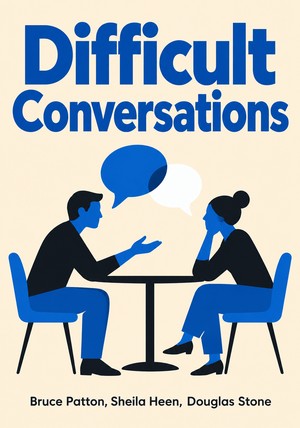 Book cover of Difficult Conversations by Bruce Patton & Sheila Heen & Douglas Stone — critical summary review on 12min