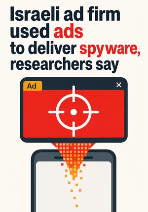 Book cover of Israeli ad firm used ads to deliver spyware, researchers say by 12min Originals — critical summary review on 12min