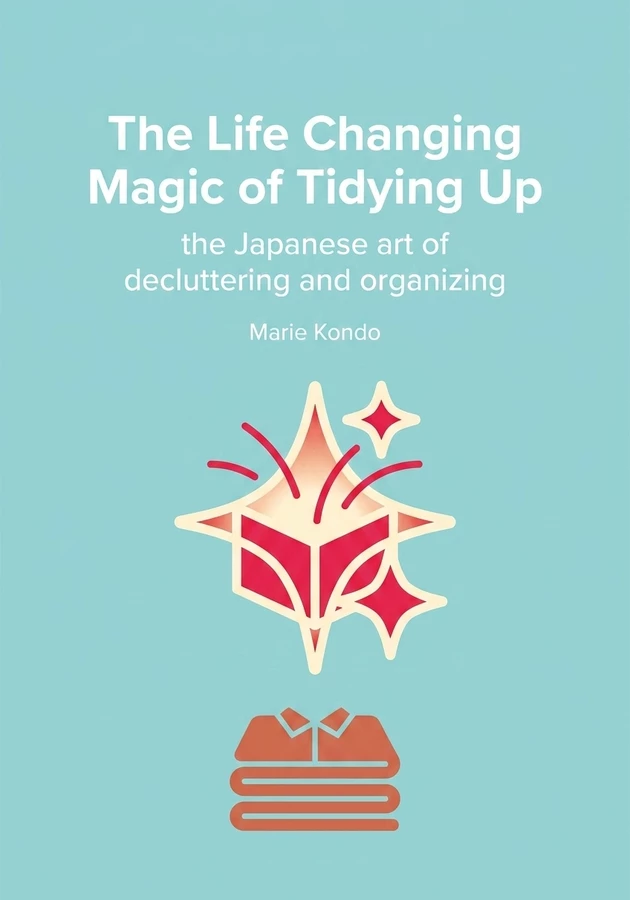 Book cover of The Life Changing Magic of Tidying Up by Marie Kondo — critical summary review on 12min