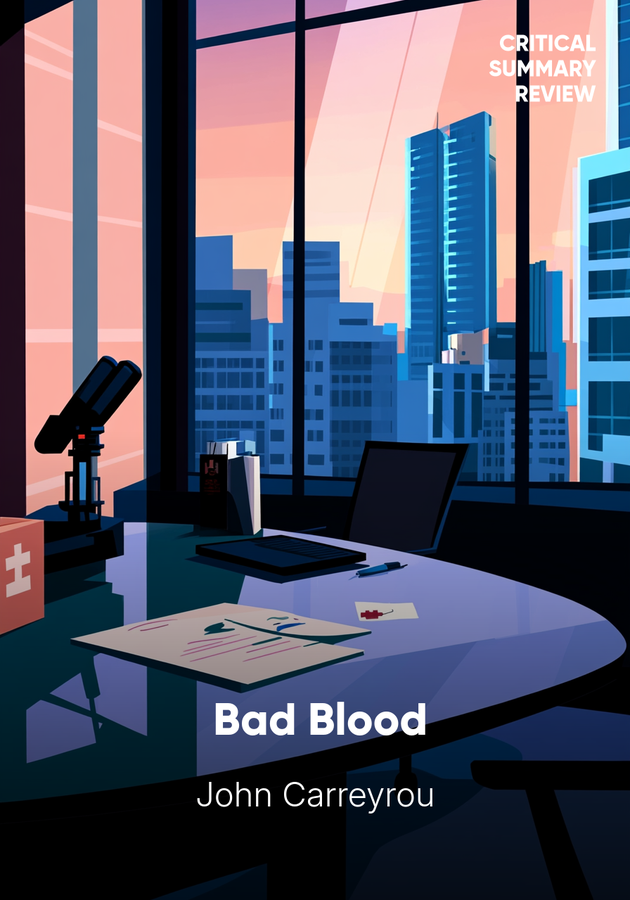 Book cover of  Bad Blood by John Carreyrou — critical summary review on 12min