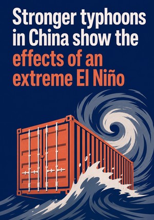 Book cover of Stronger typhoons in China show the effects of an extreme El Niño by 12min Originals — critical summary review on 12min