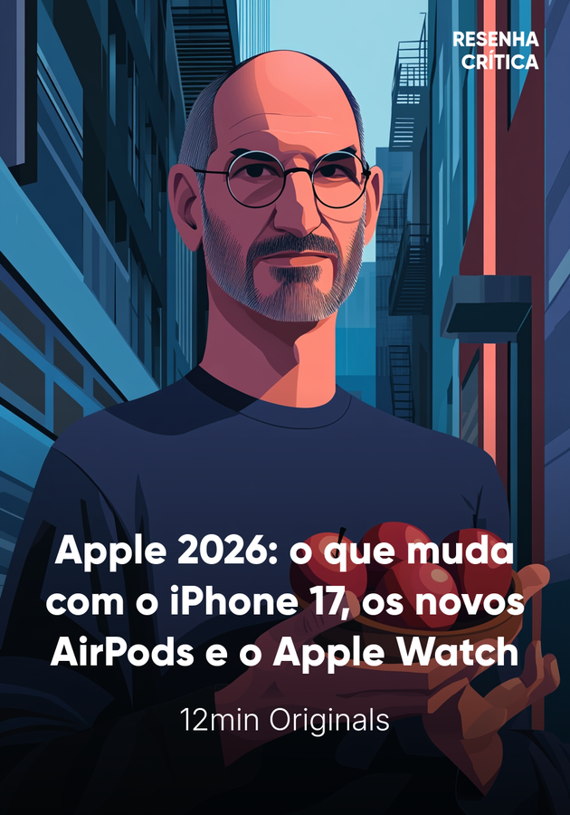 Capa do livro Apple 2026: o que muda com o iPhone 17, os novos AirPods e o Apple Watch, de 12min Originals — resumo e resenha crítica no 12min
