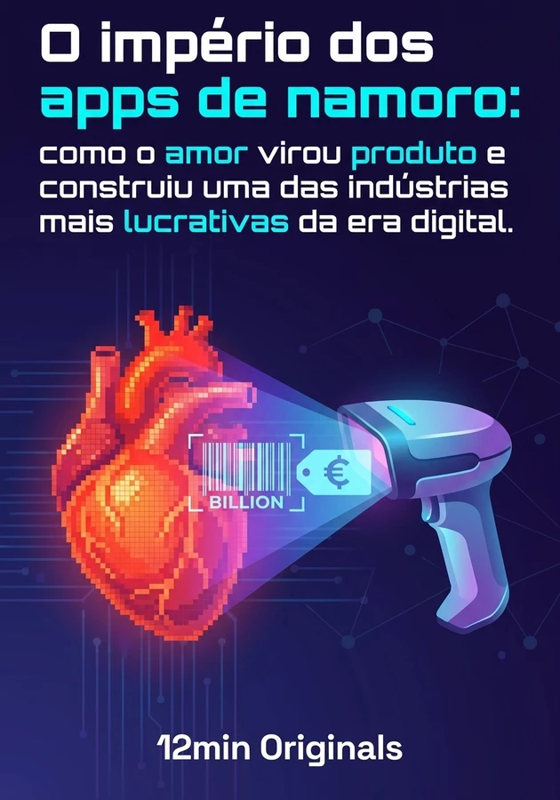 Capa do livro O império dos apps de namoro: como o amor virou produto e construiu uma das indústrias mais lucrativas da era digital., de 12min Originals — resumo e resenha crítica no 12min